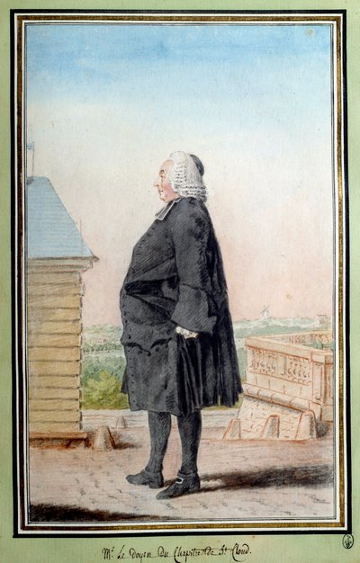 Portrait of Monsieur le Dean du Chapter de Saint Cloud by Louis Carrogis dit Carmontelle by Carmontelle