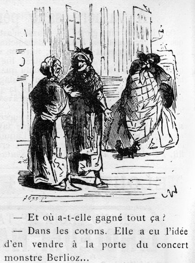 Cartoon on the work of Hector Berlioz (1803-1869) designed by Nadar in 1856 for the Journal 