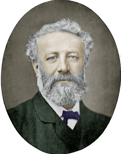 Jules Verne (1828-1905) French novelist, photograph by Nadar, colourized picture by (1820 1910) Nadar
