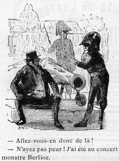 Cartoon on the work of Hector Berlioz designed by Nadar in 1856 for the Journal pour rire by Nadar