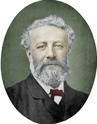 Jules Verne (1828-1905) French novelist, photograph by Nadar, colourized picture by (1820 1910) Nadar