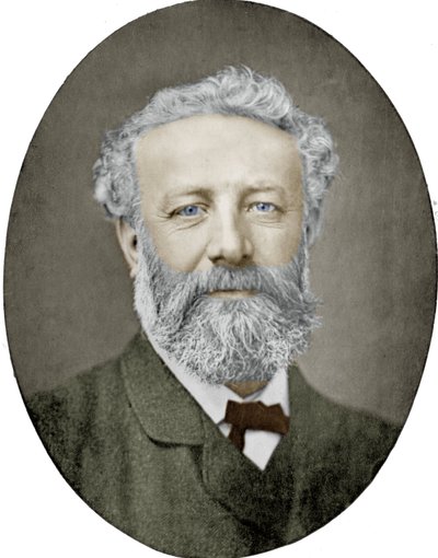 Jules Verne (1828-1905) French novelist, photograph by Nadar, colourized picture by (1820 1910) Nadar