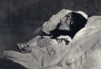 Portrait of the poet Marcelline Desbordes Valmore (1786-1859) on her deathbed. Photography by Felix Tournachon dit Nadar in 1859. Printing by Victor Tournachon, late 19th century. by Nadar