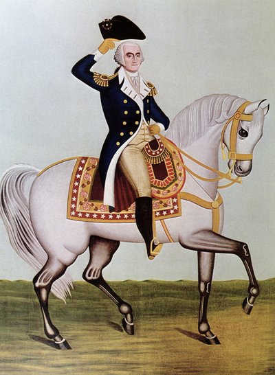 George Washington on horseback by (after) American School