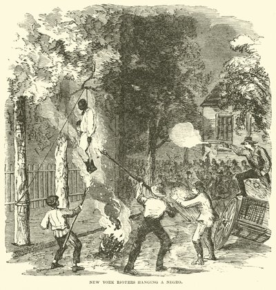 New York rioters hanging a black person, July 1863 by (after) American School