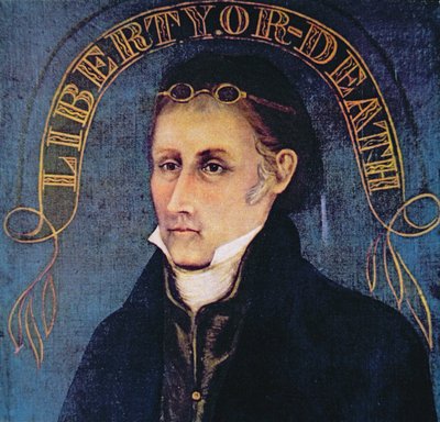 Patrick Henry, depicted with the legend 