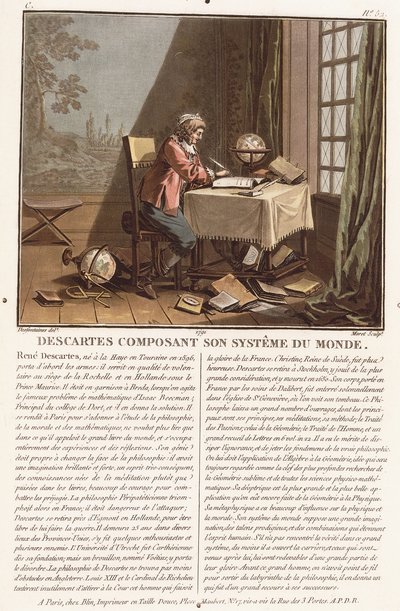Descartes Composing His World System, c.1786-1792 by (after) Desfontaines