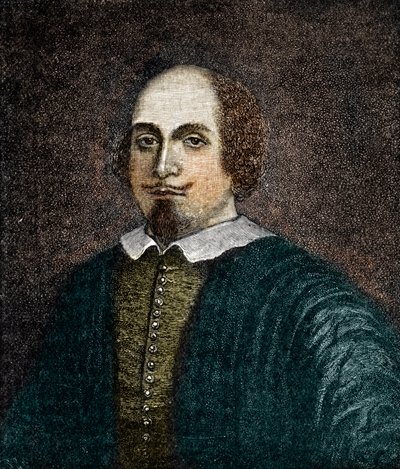 Portrait of English playwright William Shakespeare by (after) English School