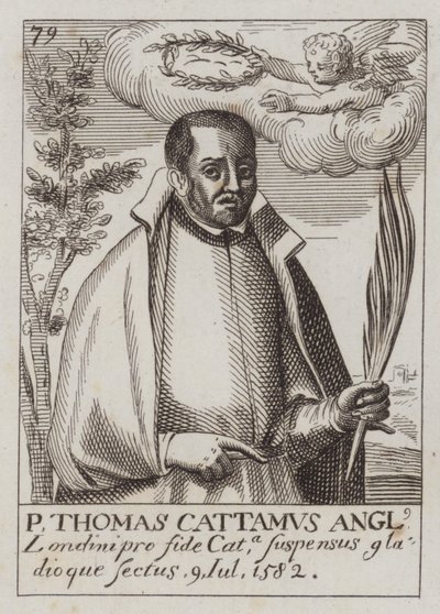 Thomas Cottam, English Catholic priest and martyr (engraving) by (after) English School