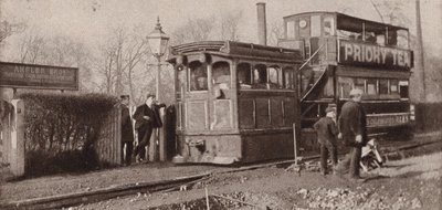 Last of the old steam trams in Birmingham by (after) English photographer