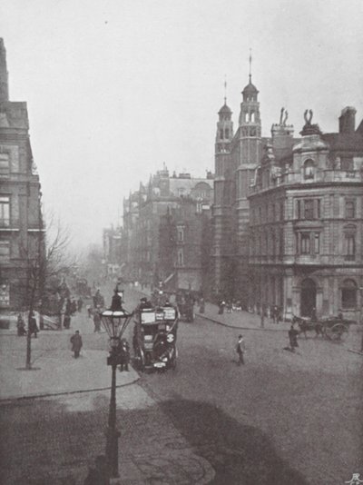 Sloane Square and Street, and Holy Trinity Church by (after) English photographer