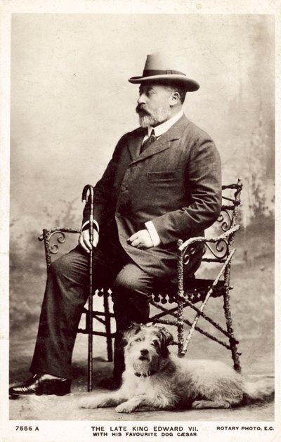 The Late King Edward VII with His Favourite Dog Caesar by (after) English photographer