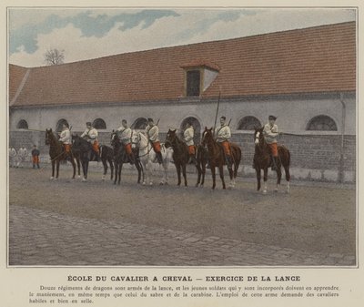 School of the Cavalryman on Horseback, Lance Exercise by (after) French Photographer