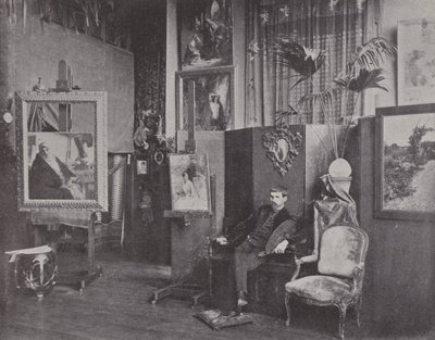 French painter Pascal Dagnan-Bouveret in his studio by (after) French Photographer