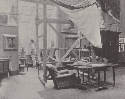 French painter Paul-Albert Besnard in his studio by (after) French Photographer