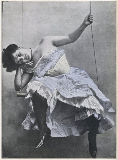 Girl on a swing by (after) French Photographer