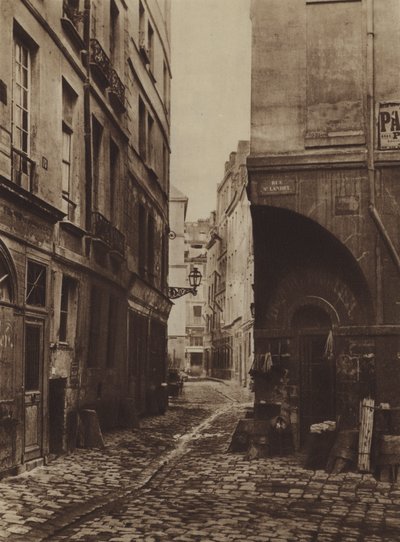 Rue des Marmousets in 1864, taken from Rue Saint-Landry, was at the site of the new Hotel-Dieu by (after) French Photographer