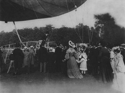Santos Dumont and His Airship by (after) French Photographer