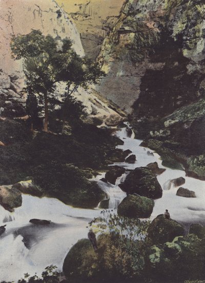 Source de la Sorgue a la Fontaine de Vaucluse (coloured photo) by (after) French Photographer