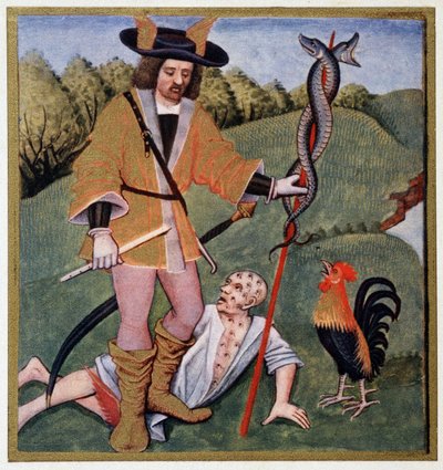 Hermes with deciduous - from a 15th century illumination by (after) French School