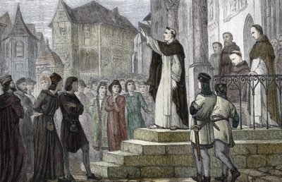 Representation of Albert the Great Teaching in Paris, at the University of Paris, at the First Dominican Convent on Rue Saint Jacques by (after) French School