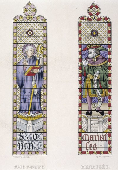 Stained Glass Representing St Ouen and Manassès, Church St Ouen de Rouen by (after) French School