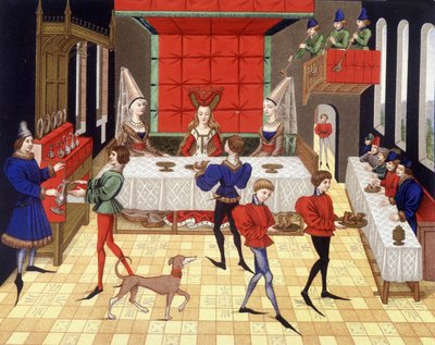 Table service in a chatelaine - facsimile of a miniature of Renaud de Montauban