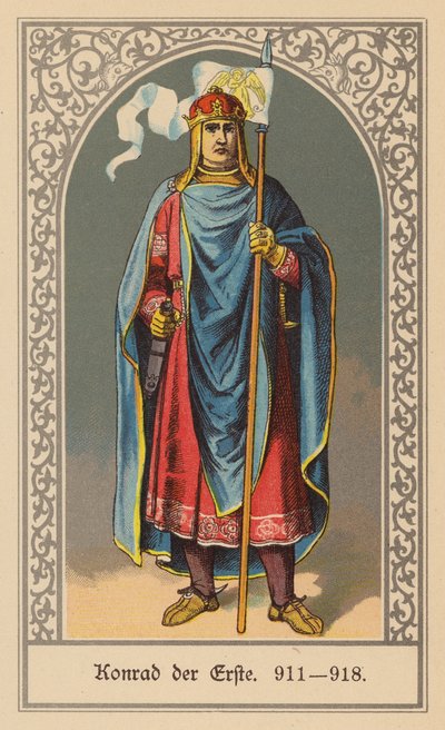 Conrad I of Germany, King of East Francia (colour litho) by (after) German School