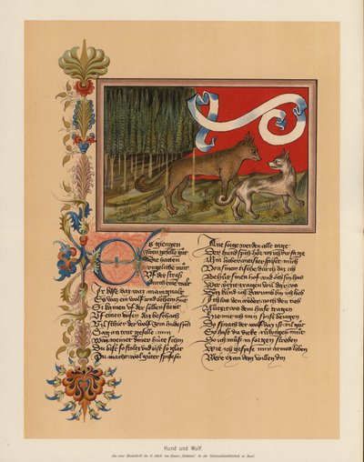 Dog and wolf by (after) German School