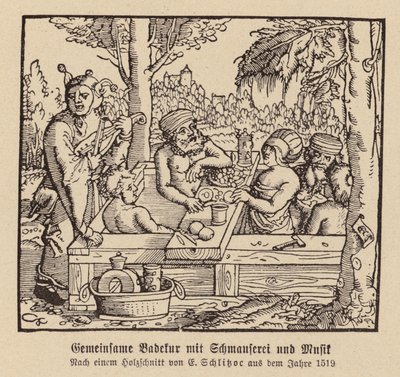 Mixed Spa Bathing with Feasting and Music by (after) German School