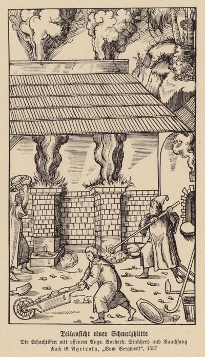 Partial view of a smelter by (after) German School