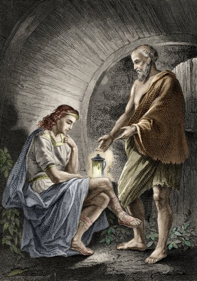 The Greek philosopher Diogenes of Sinope by (after) German School