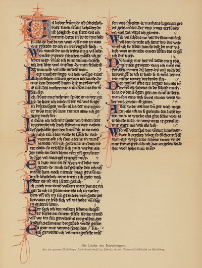 The Songs of Der Kurenberger by (after) German School