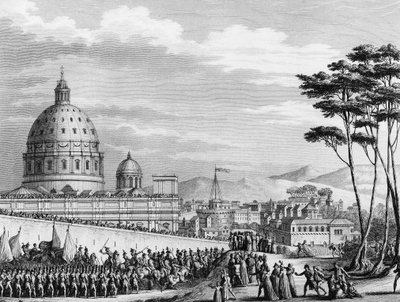 French Revolution: Triumphant entry of the French into Rome in February 1798 led by General Louis Alexandre Berthier who invaded the pontifical states and seized the city of Rome on February 11 by (after) Girardet