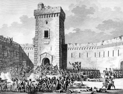 Jacobins stop in Marseille and Aubagne locked in Fort Saint John in Marseille and massacres by royalists on 17 Prairial An III (June 5) by (after) Girardet