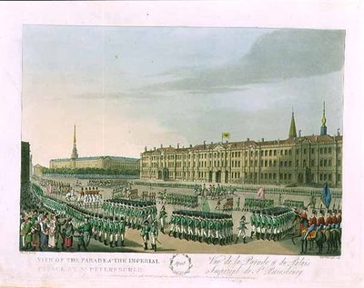 View of the Parade and the Imperial Palace at St. Petersburg, Illustration for April from 