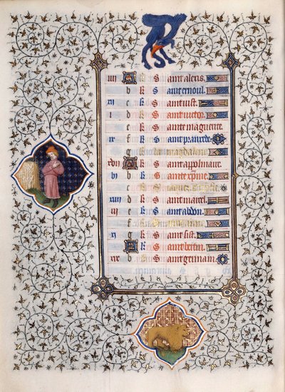 Page of the manuscript Les Tres Riches Hours du Duke Francois de Guise: The Lion by (and workshop) Boucicaut Master