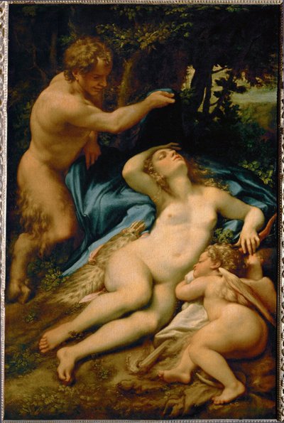 Venus, Sleeping, Observed by a Satyr (The Sleep of Antiope) by (c.1489-1534) Correggio