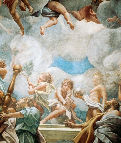 Ephebes and apostle, detail from Assumption of Virgin by (c.1489 1534) Correggio