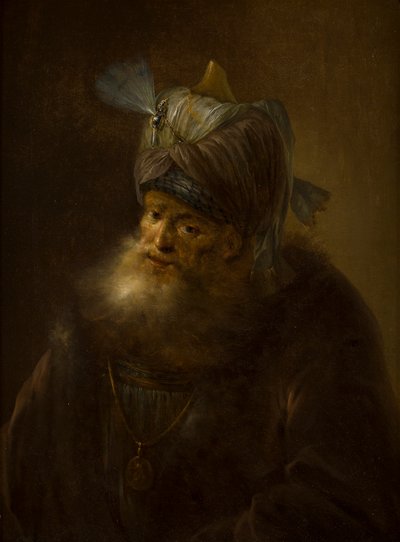 Portrait of a Man in a Turban by (follower of) Rembrandt Harmensz. van Rijn