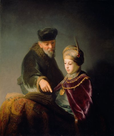 A Young Scholar and his Tutor, c. 1629-30 by studio of Rembrandt Harmensz. van Rijn