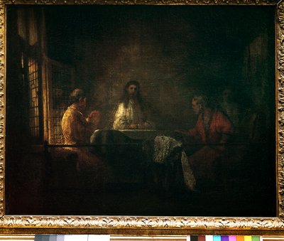 The Pilgrims of Emmaus by studio of Rembrandt Harmensz. van Rijn