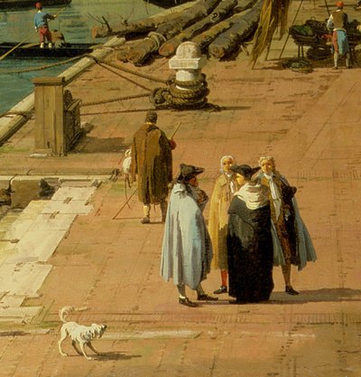 The Riva degli Schiavoni, Looking West (detail) by Giovanni Antonio Canal