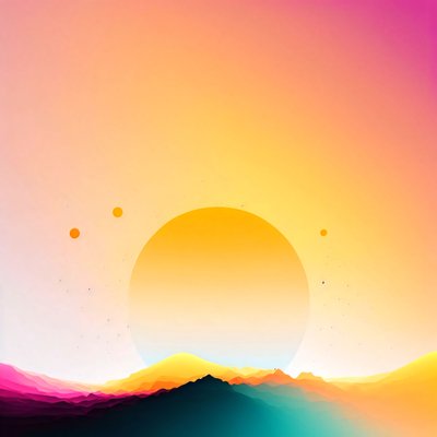 Minimalist Sunrise Galaxy Colors on White by F. Abderrahim