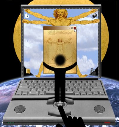 Der Mensch oder die Quadratur des Kreises (aus der Serie: Windows) by Alexander Eibach
