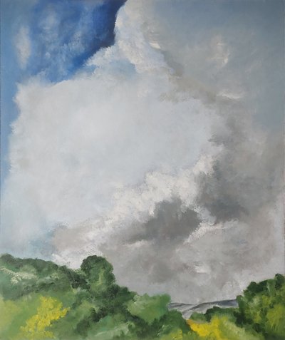 Landscape with Swirling Clouds by M. Vet