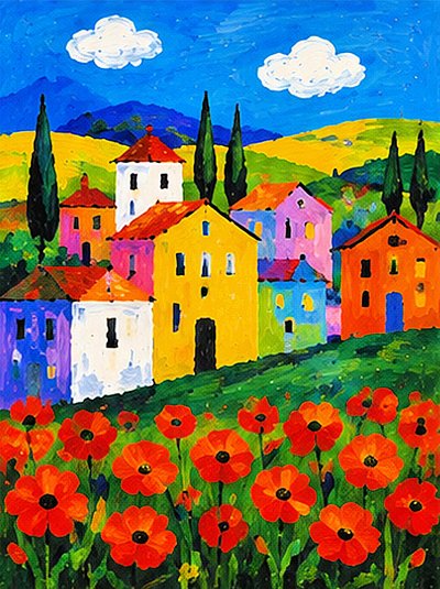 Poppy Blossoms in Colorland by Nomi Morina