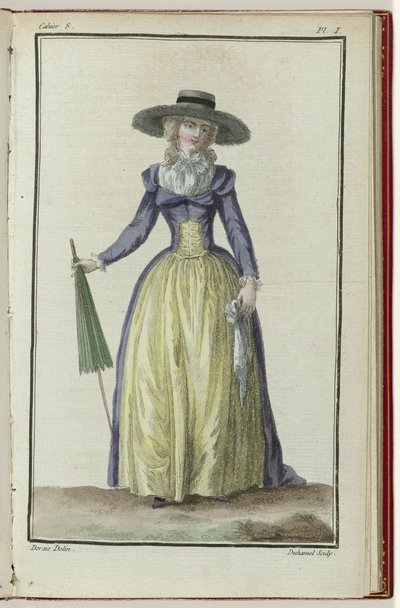 Cabinet des Modes ou les Modes Nouvelles, 1 March 1786, 8th booklet, pl. I by A.B. Duhamel