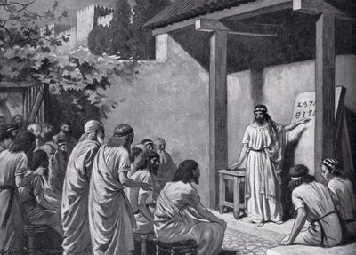 Cadmus gives the Greeks an alphabet artist, illustration from 