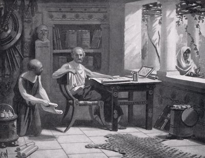 Xenophon dictating his history, illustration from 